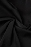 Sweet Elegant Solid Flounce U Neck A Line Short Sleeve Dress