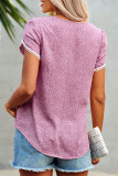 Casual Dot Patchwork O Neck T-Shirts