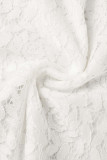 Sweet Elegant Solid Lace Hollowed Out Half A Turtleneck Tops