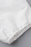 Sweet Vacation Solid Frenulum Backless Square Collar Cake Skirt Short Sleeve Dress