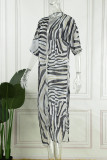 Casual Vacation Print Patchwork Cardigan Swimwears Cover Up