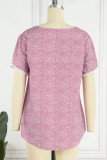 Casual Dot Patchwork O Neck T-Shirts