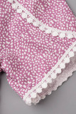 Casual Dot Patchwork O Neck T-Shirts