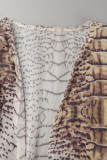 Casual Vacation Print Patchwork Cardigan Swimwears Cover Up