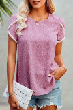 Casual Dot Patchwork O Neck T-Shirts