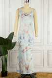 Sexy Casual Tie Dye V Neck Printed Dress Dresses