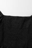 Sweet Elegant Solid Flounce U Neck A Line Short Sleeve Dress