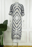 Casual Vacation Print Patchwork Cardigan Swimwears Cover Up