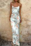 Sexy Casual Tie Dye V Neck Printed Dress Dresses