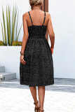 Sweet Elegant Polka Dot Buckle U Neck A Line Dresses
