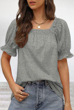 Sweet Simplicity Solid Square Collar T-Shirts