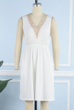 Casual Street Solid Pocket V Neck A Line Dresses