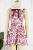 Sweet Cute Celebrities Floral Frenulum Peter Pan Collar A Line Dresses