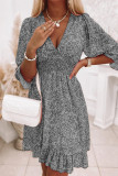 Sweet Elegant Floral Patchwork V Neck A Line Dresses