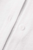 Casual Work Solid Turndown Collar Tops