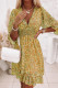 Sweet Elegant Floral Patchwork V Neck A Line Dresses