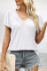Living Simplicity Solid Flounce V Neck T-Shirts