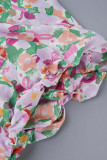 Sexy Celebrities Floral Frenulum V Neck Princess Dresses