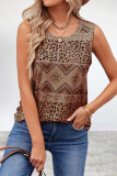 Casual Street Gradual Change Geometric Patchwork U Neck Tops