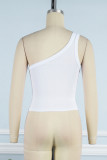Casual Simplicity Solid Solid Color Oblique Collar Tops