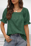Sweet Simplicity Solid Square Collar T-Shirts