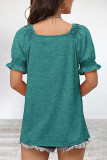 Sweet Simplicity Solid Square Collar T-Shirts