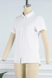Casual Work Solid Turndown Collar Tops