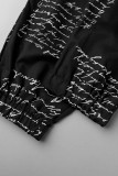 Casual Print Patchwork Turndown Collar Regular Jumpsuits