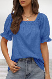 Sweet Simplicity Solid Square Collar T-Shirts