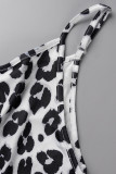 Sexy Vintage Leopard Printing V Neck Sling Dress Dresses