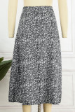 Casual Vacation Print Slit Straight High Waist Type A Full Print Bottoms