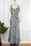 Sexy Vintage Leopard Printing V Neck Sling Dress Dresses