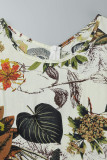 Elegant Vacation Floral Patchwork O Neck A Line Dresses