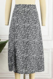 Casual Vacation Print Slit Straight High Waist Type A Full Print Bottoms