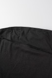 Sexy Elegant Solid Asymmetrical Off the Shoulder Wrapped Skirt Dresses