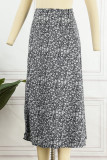 Casual Vacation Print Slit Straight High Waist Type A Full Print Bottoms