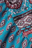 Bohemian College National Totem Patchwork V Neck A Line Dresses
