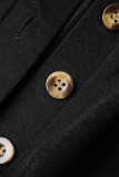 Casual Simplicity Solid Pocket Frenulum Buttons O Neck Loose Rompers