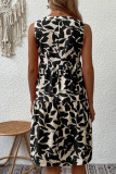 Casual Bohemian Floral Fold V Neck Printed Dress Dresses