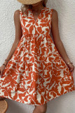 Casual Bohemian Floral Fold V Neck Printed Dress Dresses