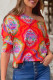 Work Elegant Print Patchwork Oblique Collar T-Shirts