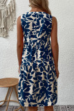 Casual Bohemian Floral Fold V Neck Printed Dress Dresses