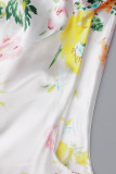 Celebrities Elegant Floral Patchwork Halter A Line Dresses