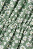 Sweet Elegant Print Asymmetrical Off the Shoulder A Line Short Sleeve Dress