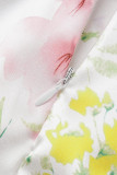 Celebrities Elegant Floral Patchwork Halter A Line Dresses