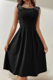 Celebrities Elegant Solid Beading O Neck A Line Dresses