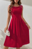 Celebrities Elegant Solid Beading O Neck A Line Dresses