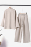 Casual Street Solid Solid Color Turndown Collar Long Sleeve Two Pieces