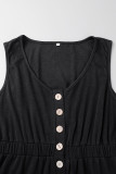 Casual Street Solid Pocket Buckle O Neck A Line Dresses