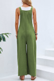Casual Vacation Solid Buttons Square Collar Loose Jumpsuits